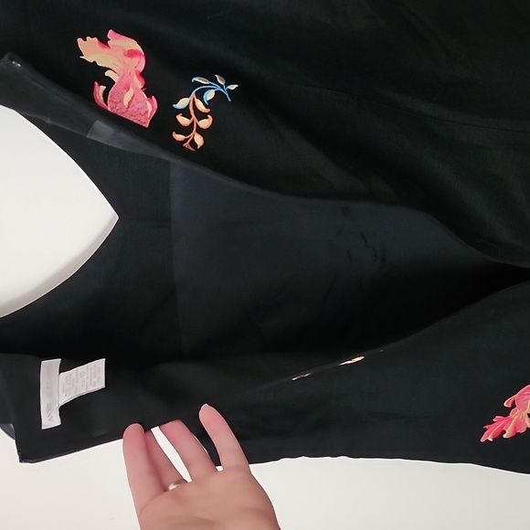 Vintage Annie Alexander Linen Embroidered Fish zip back sleeveless tank top 10. - Picture 9 of 9